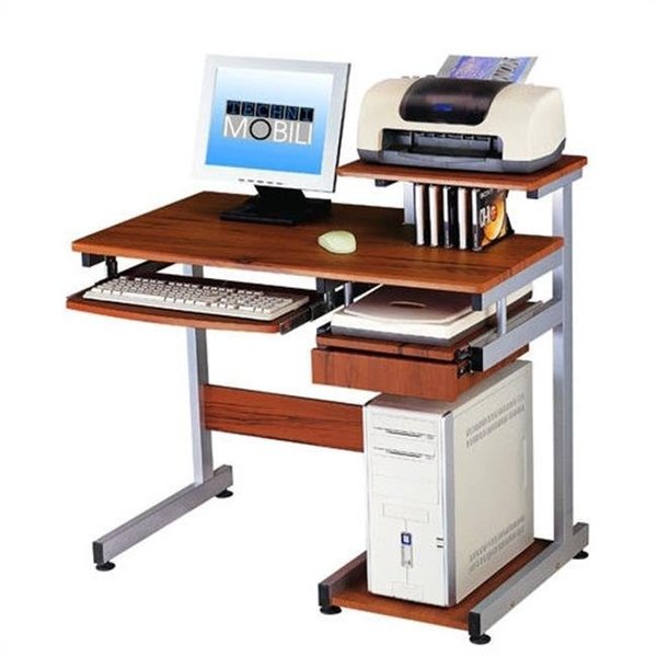 Techni Mobili Techni Mobili CD-2706A-WG01 Basic Computer Desk With Drawer And Pull Out Scanner Panel - Woodgrain RTA-2706A-WG01